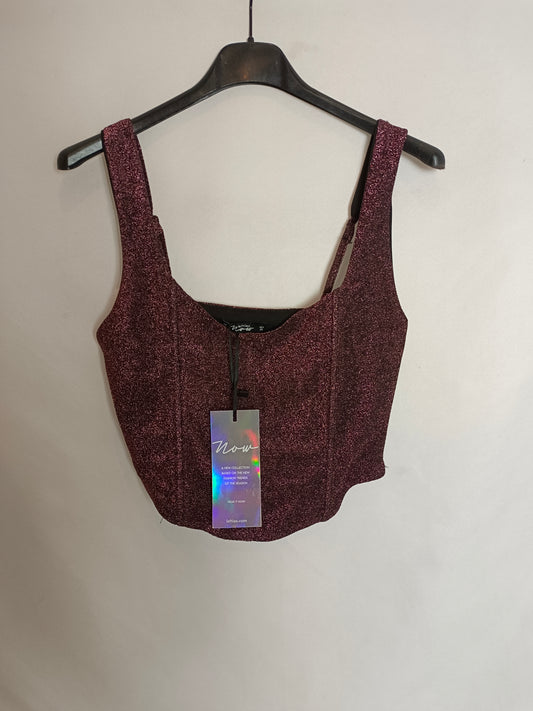 LEFTIES. Black and pink glitter Ts top