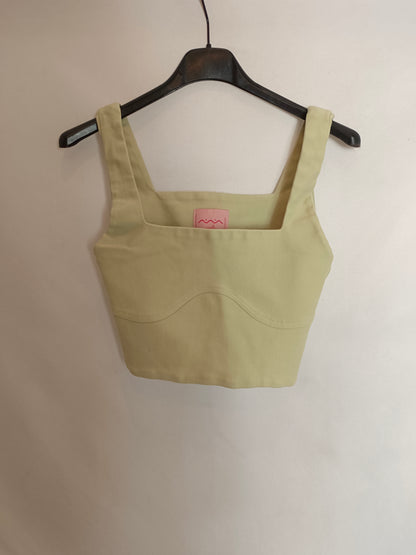 SIXXTA. Croptop beige entallada T.u(s)