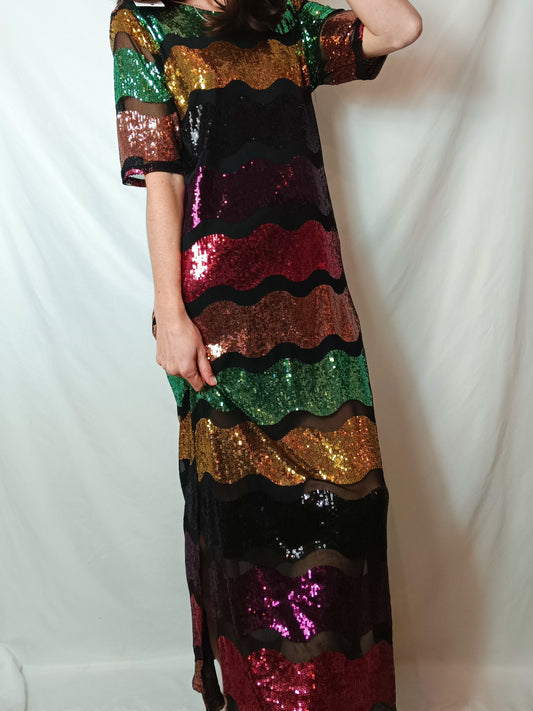 SFERA. Vestido midi lentejuelas mini. T M (Tara)