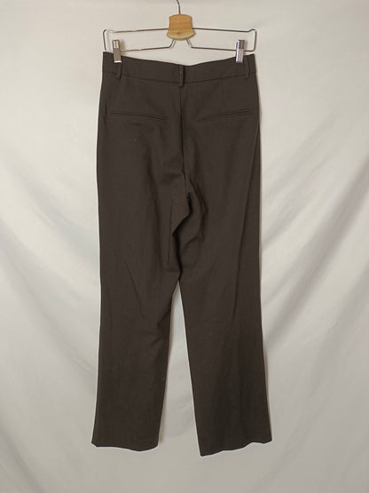 ZARA. Brown pleated trousers TS