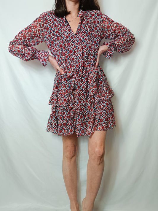 PEPE JEANS. Vestido corto flores T.s