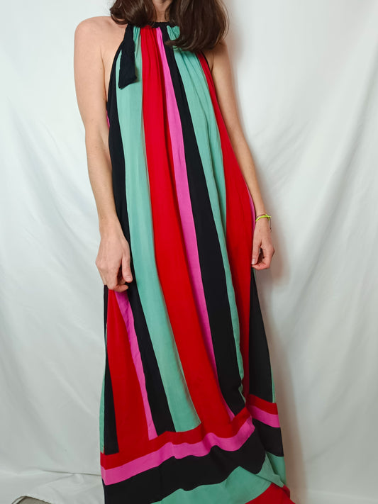 TOUCHE BARNEAIRE. Vestido largo rayas T.l