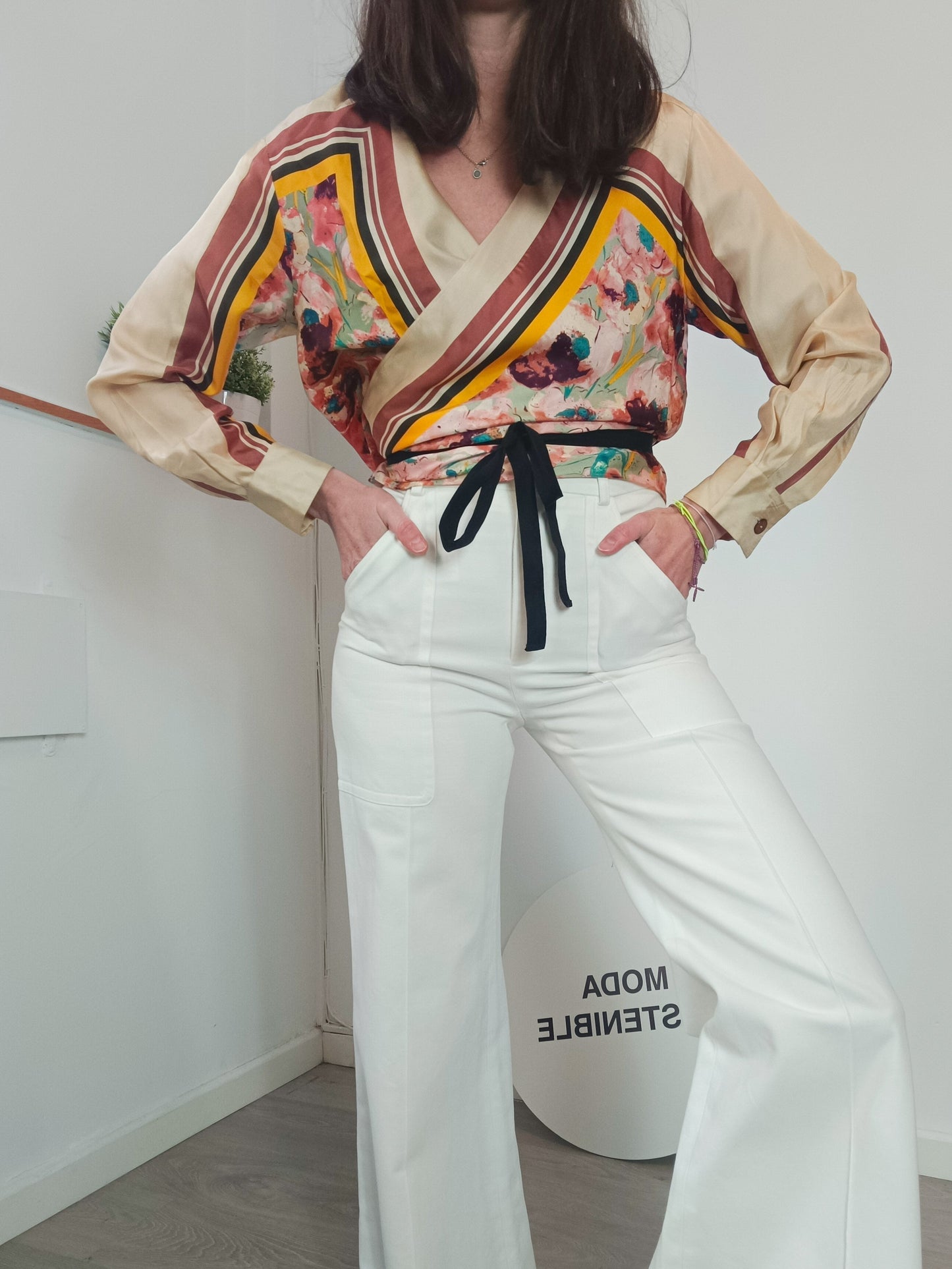 ZARA. Cross printed blouse. T XS/S