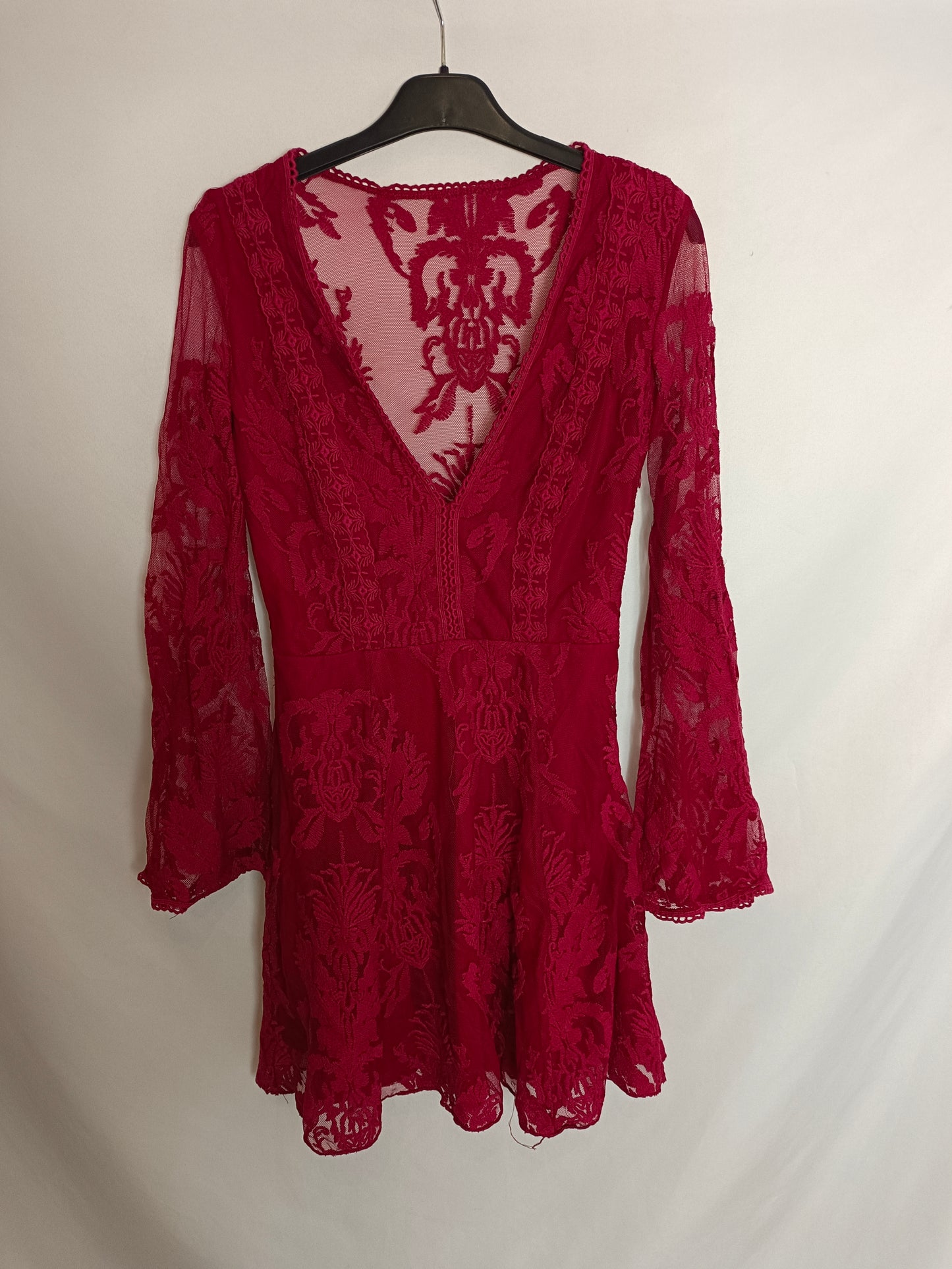 OTHERS. Short dress with lace and sheer panels. XS