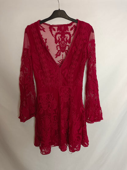 OTHERS. Short dress with lace and sheer panels. XS