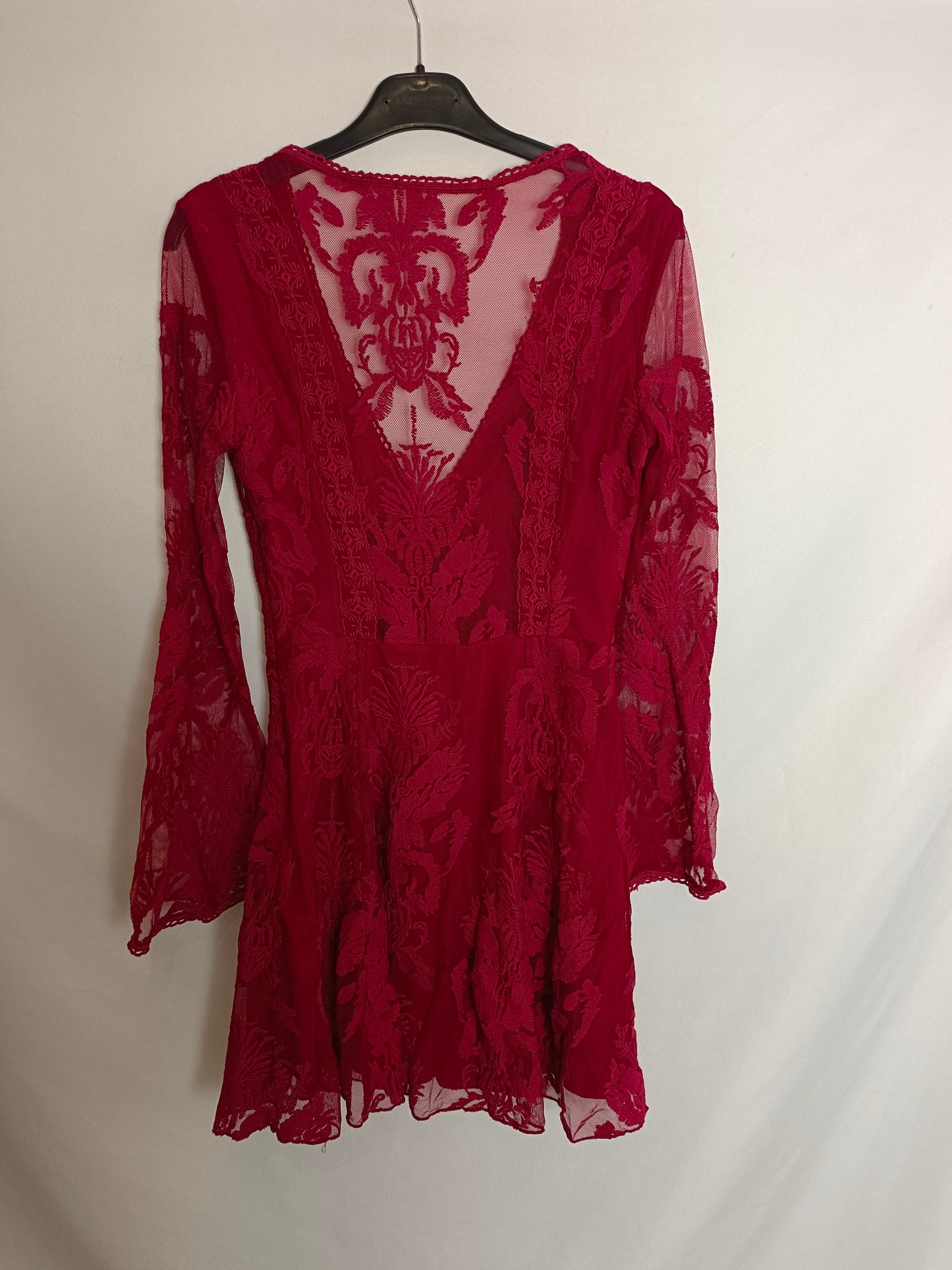 OTHERS. Short dress with lace and sheer panels. XS