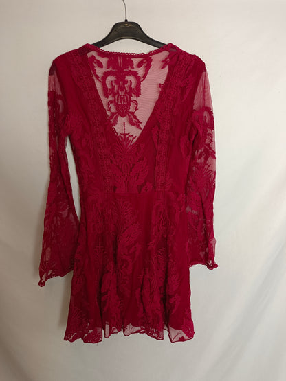 OTHERS. Short dress with lace and sheer panels. XS