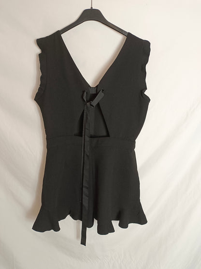 MANGO. Mono negro volantes T.m