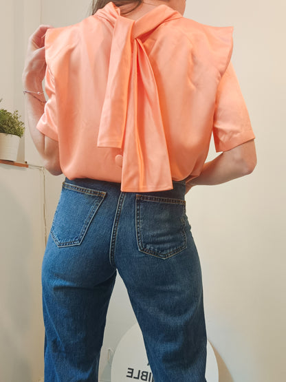 INÉS MARTIN ALCALDE. Salmon satin back top. TS