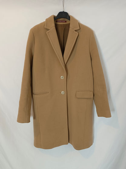 COMPTOIR DES COTONNIERS. Abrigo paño camel T.m