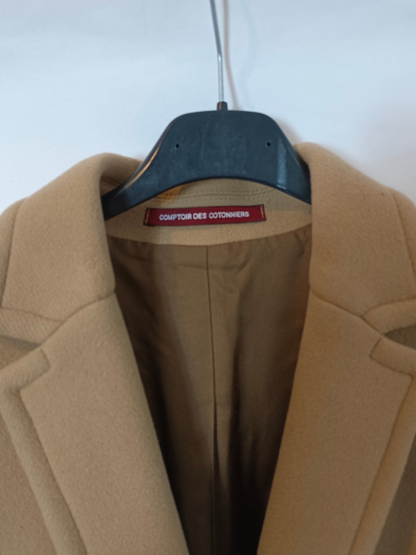 COMPTOIR DES COTONNIERS. Abrigo paño camel T.m