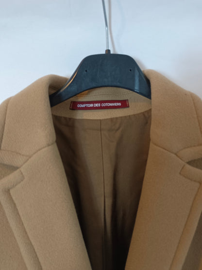 COMPTOIR DES COTONNIERS. Abrigo paño camel T.m