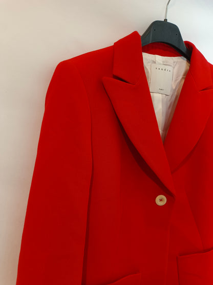 SANDRO. Basic red blazer T.38