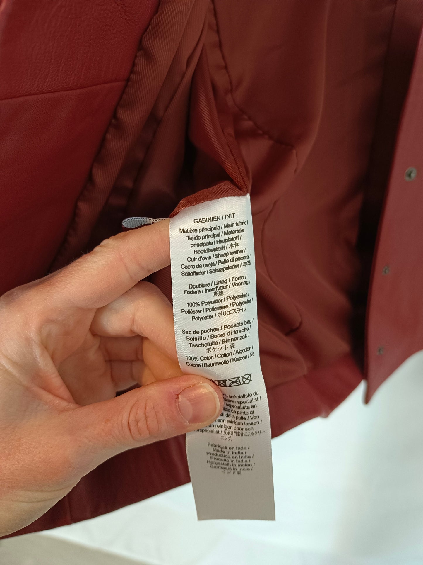 COMPTOIR DES COTONNIERS. Chaqueta roja piel  T.S (Tara)