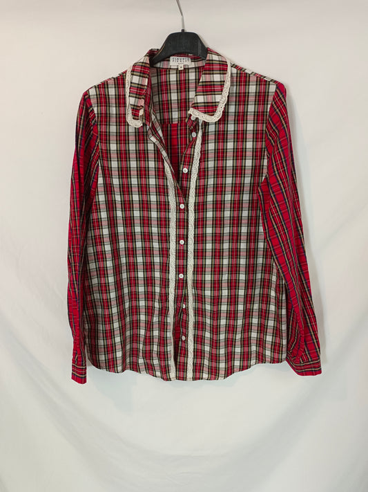 CLAUDIE PIERLOT. Checkered lace shirt, size 38