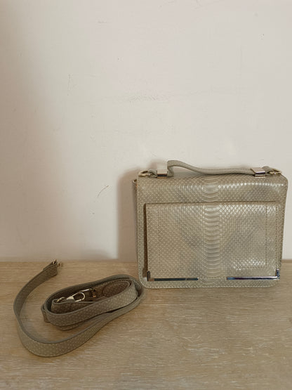FRENCH CONNECTION. Grey faux leather bag