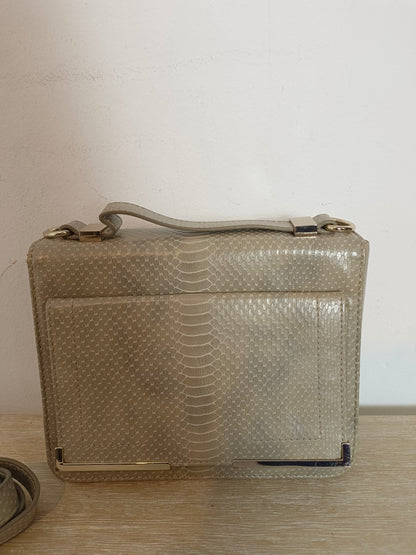 FRENCH CONNECTION. Grey faux leather bag