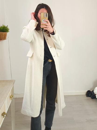 ZARA. Blazer tweed larga beige T.s