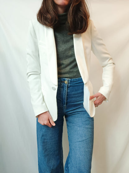 ZARA. Blazer blanca solapa T.s