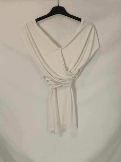 OTRAS. Top blanco escote cruzado TU(S)