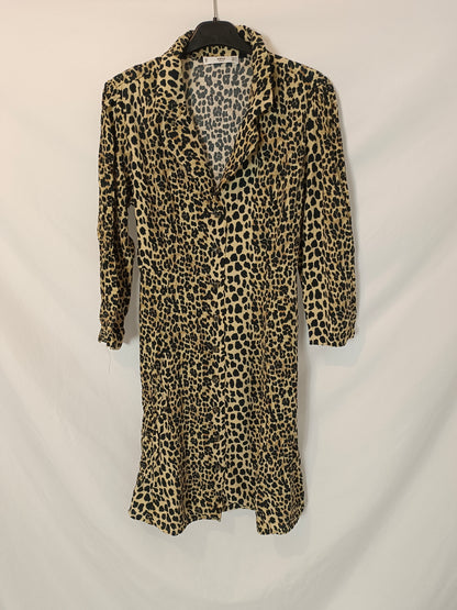 MANGO. Animal print shirt dress TM