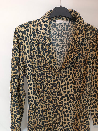 MANGO. Animal print shirt dress TM
