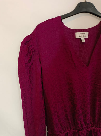 &amp; OTHER STORIES. Burgundy animal print dress, size 38
