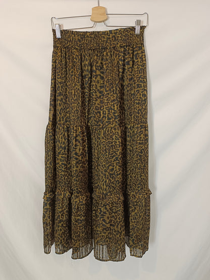 MANGO. Falda midi animal print T.m