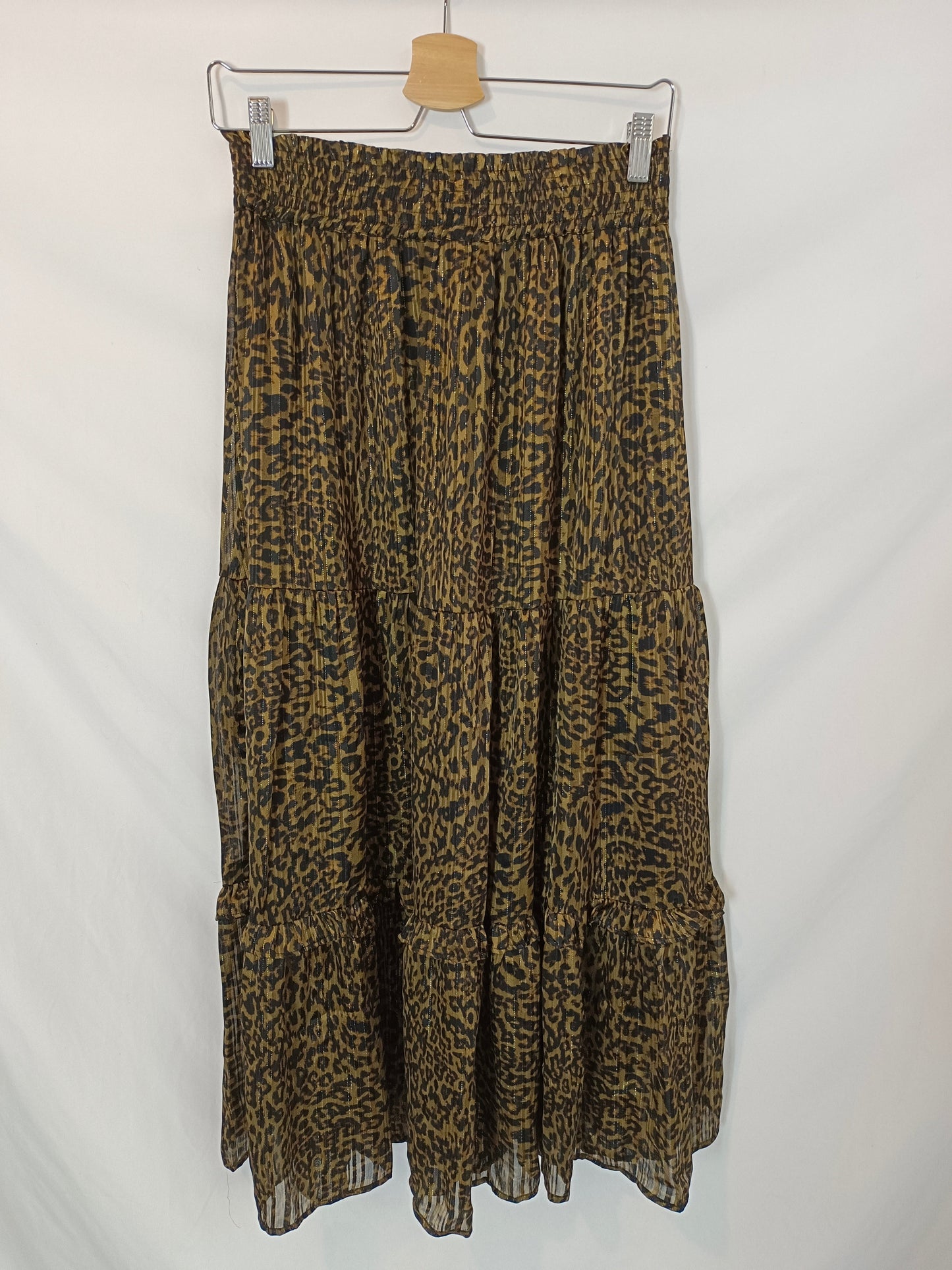 MANGO. Falda midi animal print T.m