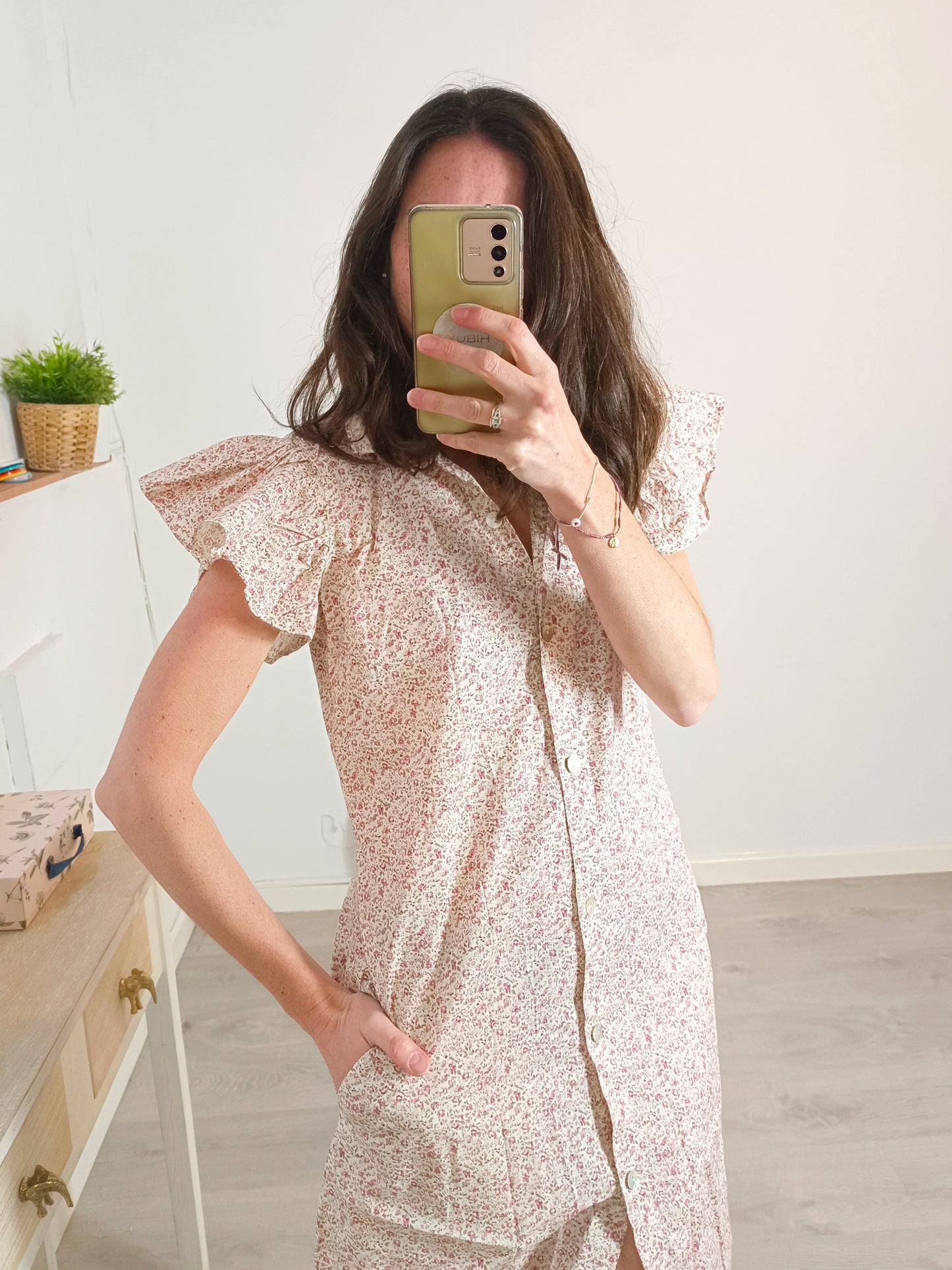 POPPELIN. Beige floral Ts dress