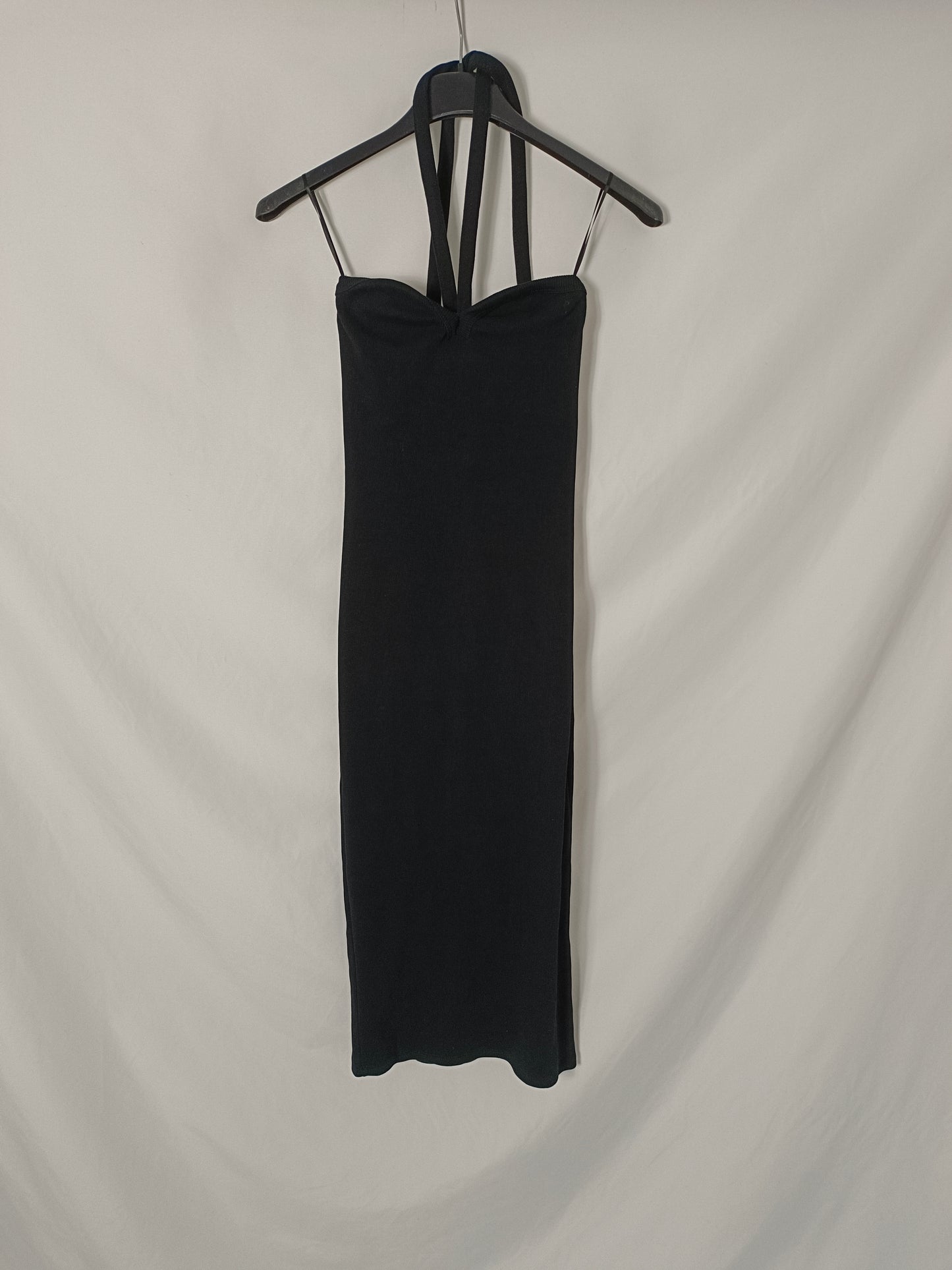 ZARA. Black ribbed Ts dress
