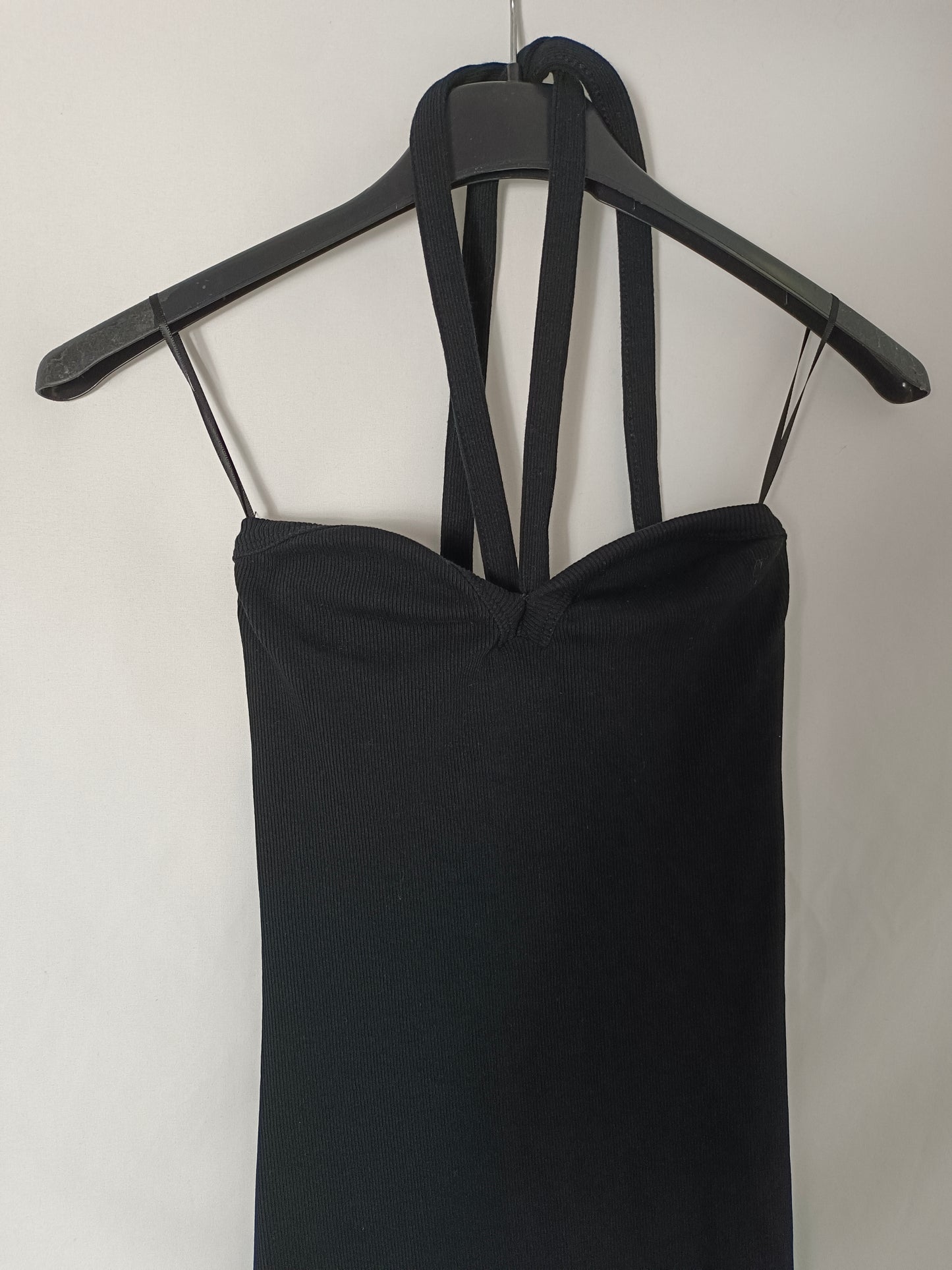 ZARA. Black ribbed Ts dress