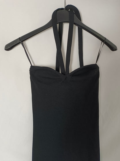 ZARA. Black ribbed Ts dress