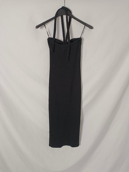 ZARA. Black ribbed Ts dress