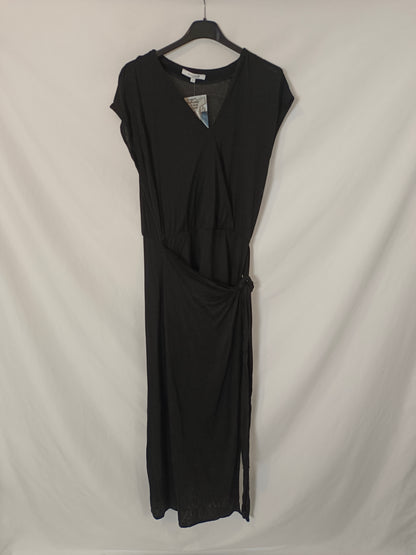 SCALPERS. Vestido negro midi fluido. T S