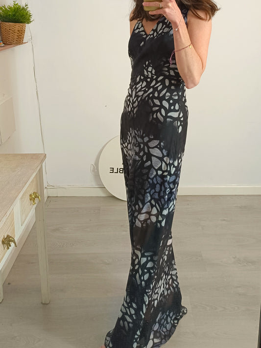 CAROLINA TOLA. Vestido largo estampado TU(S)