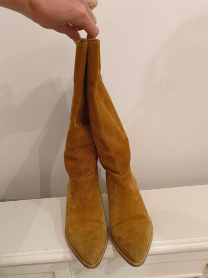 BA&SH. botas camel de piel T.39