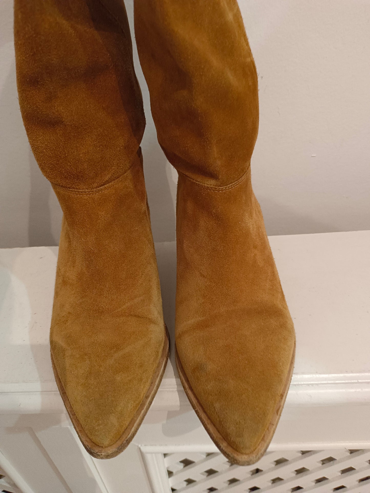 BA&SH. botas camel de piel T.39