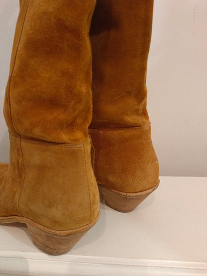 BA&SH. botas camel de piel T.39