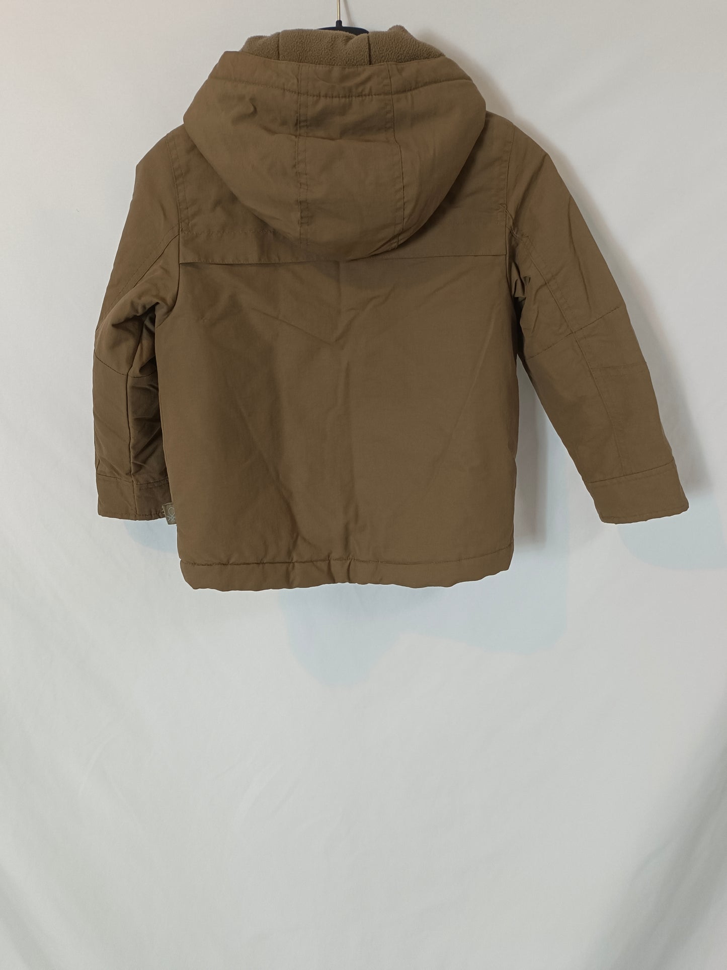 BENETTON. Brown hooded parka (3-4 years)