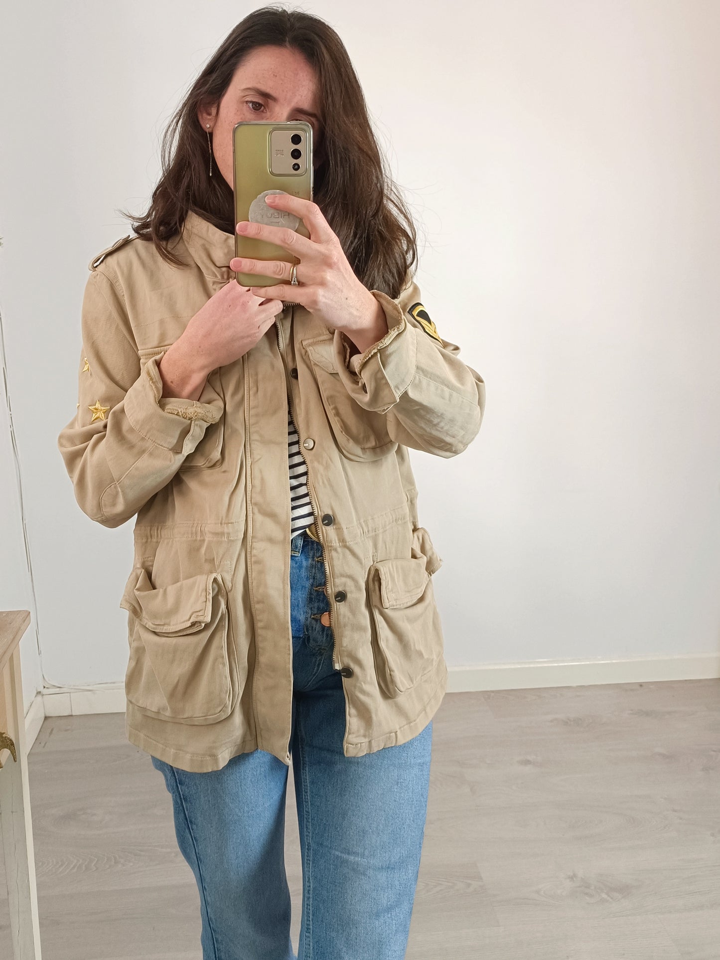 REIKO. Camel jacket with pockets. TL