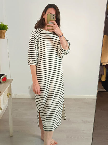 SOAKED IN LUXURY. Ts striped midi dress