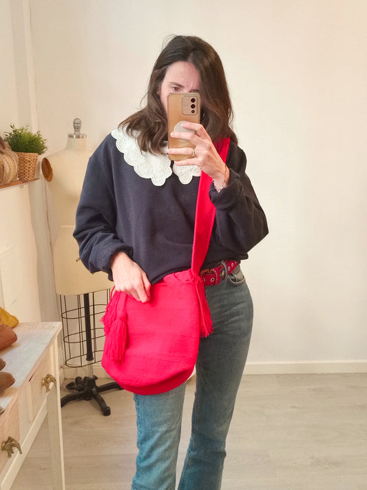 OTRAS. Bolso estilo wayuu rosa