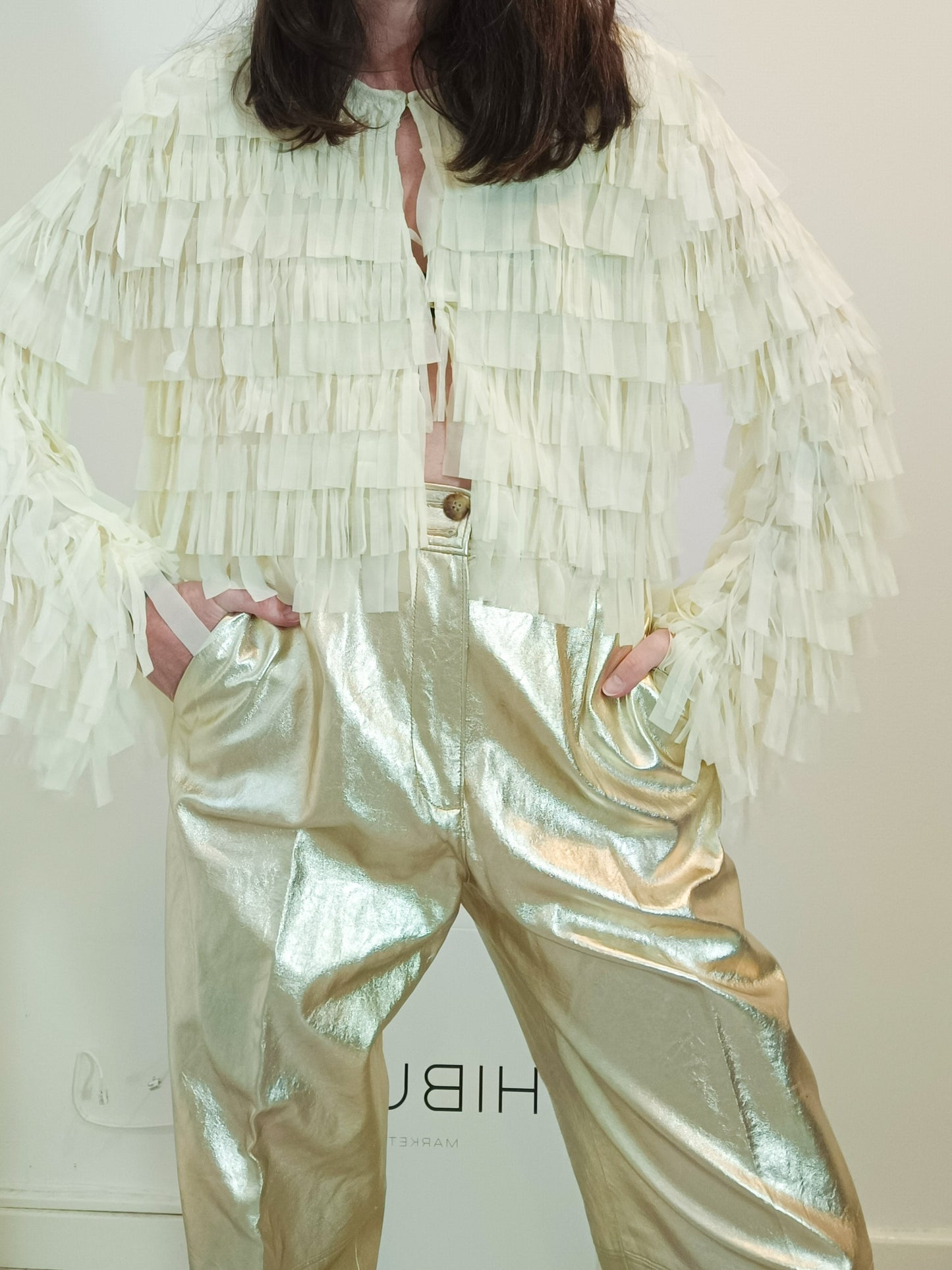 ZARA. Pastel jacket with fringes Ts