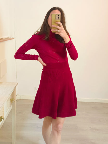 SANDRO. Total look burdeos textura T.1(s) tara