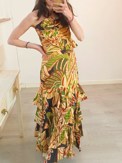 ZARA. Ts ruffled midi skirt