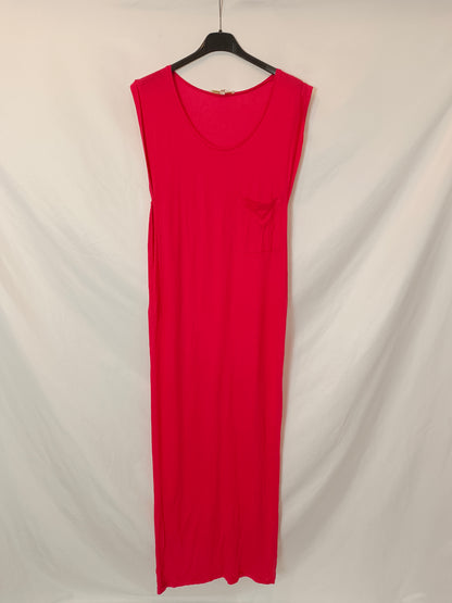 MAJE. Vestido largo fluido con lino T.s