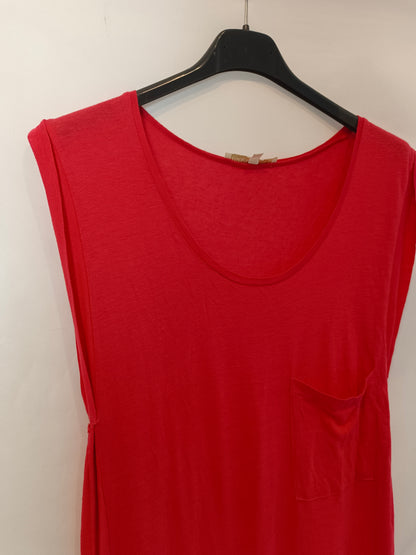 MAJE. Vestido largo fluido con lino T.s