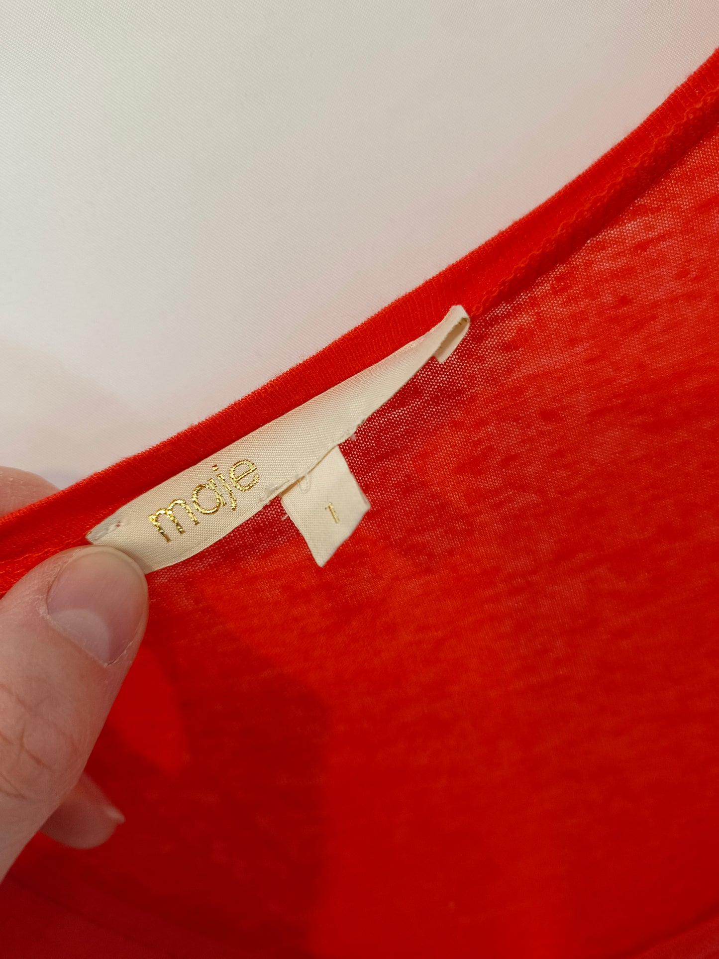 MAJE. Vestido largo fluido con lino T.s