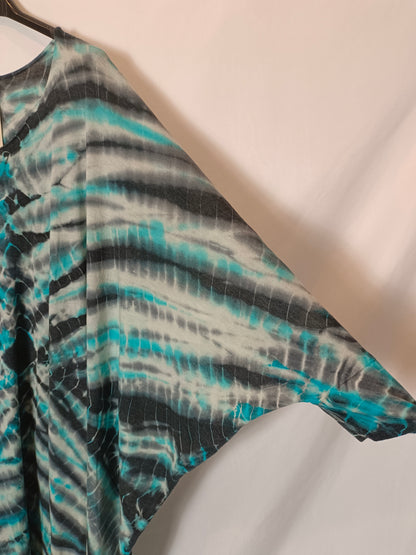 RAQUEL ALLEGRA. Long tie-dye caftan Ts